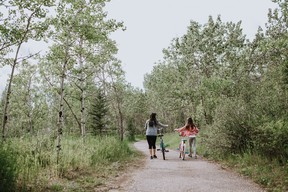 The first phase of development at Vermilion Hill includes an established park space with a protected stand of trees, as well as hiking trails, bike paths and an abundance of outdoor opportunities. PROVIDED