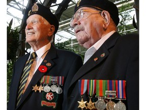 Pictured in 2006 are Second World War Canadian veterans Gordon Durrant, 85 and Ed Shayler, 89, and Postmedia archives.