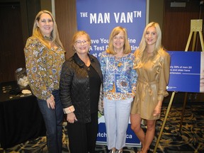 Among the guests in attendance were, from left, Trico Homes’ Jessica Hartland, RGO’s Cathy Orr, counsellor Debbie Will and RGO’s Cassandra Baker.