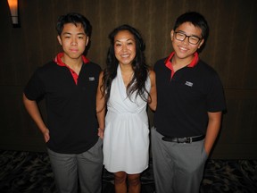 Dr. Julie Hong and her children Summit (left) and Merrit.  Hong is the co-chairman of the fifth annual Big Ball to be held on January 27.  Proceeds from the dance will go towards the development of the Kawakami Prehabilitation Clinic named after Hong's late husband, Dr. Jun Kawakami, who lost his life to aggressive pancreatic cancer last year.