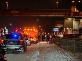 First responders at the scene of an assault that took place at the Marlborough LRT Station on Monday, November 7, 2022.