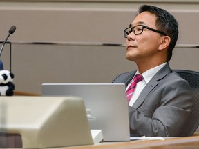 Councillor Sean Chu was photographed during a council meeting at the Council Chamber in Calgary City Hall on Tuesday, November 15, 2022.