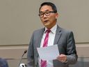 Councillor Sean Chu was photographed during a council meeting at the Council Chamber in Calgary City Hall on Tuesday, November 15, 2022. 