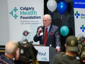 Don Taylor of Taylor Family Foundation speaks at the media event on Wednesday.