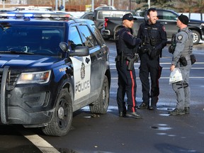 Police speak after the arrest of a suspect.