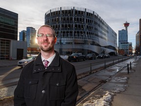 Chris Blaschuk, Calgary Parking Authority intern general manager, with Platform Calgary in the background on Monday, November 21, 2022. Azin Ghaffari/Postmedia