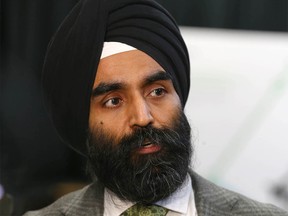 Green Line LRT CEO Darshpreet Bhatti speaks during the unveiling of Calgary Transit's Green Line low-floor Light Rail Vehicle (LRV) in Calgary on Tuesday, November 29, 2022.