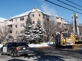 Firefighters responded to a two-alarm fire on Bannister Road in southeast Calgary on Thursday, November 10, 2022.
