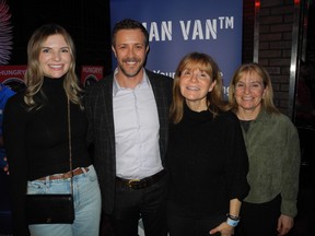 The 4th annual Cowboys Blue Ball Comedy Night in support of the Calgary Prostate Cancer Centre was proof positive laughter is the best medicine. Pictured, from left are PCC's Shannon McCarthy, Jeff Davison, Dr. Shelley Spaner and her sister Donna Spaner.