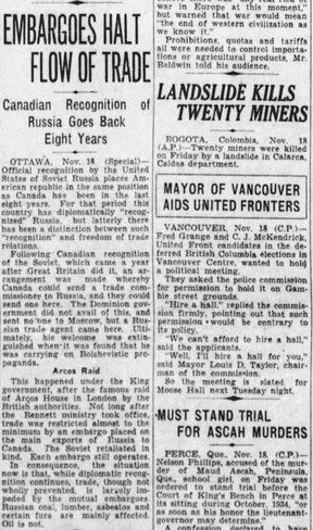 Calgary Herald, Nov. 18, 1933