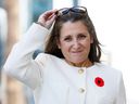 Deputy Prime Minister and Finance Minister Chrystia Freeland attends a press conference on the Autumn Economic Statement in Ottawa, November 3, 2022.