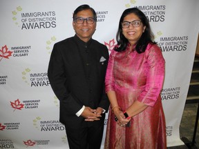 Pictured at the 25th Immigrant of Distinction Awards on Nov. 3 are Dr. Abhay Lodha and his wife Nidhi. Dr. Lodha took top honours in the Science, Technology, Engineering and Math category. Bill Brooks photos.