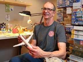 Frank van der Voet, a member of the Rocky Mountain Model Club, has been making model airplanes since he was 10 years old. He has 11 airplane projects on the go, and each can take half a year to complete.   CHRISTINA RYAN