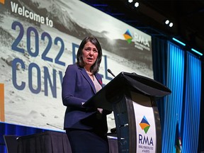 Alberta Premier Danielle Smith addressed the Rural Municipalities of Alberta conference at the Edmonton Convention Centre on Thursday, November 10, 2022.