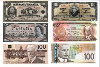 canadian money 100 bills
