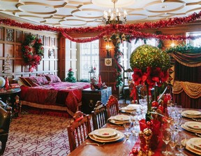 Christmas decorators went to town in the Santa Suite at the Fairmont Banff Springs.
