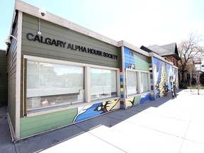 The Alpha House Society entrance is shown in downtown Calgary on  Saturday, May 16, 2020.