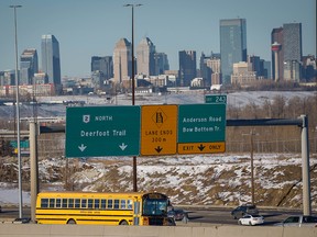 A view of Deerfoot Trail from the neighbourhood of Diamond Cove. Premier Danielle Smith has announced there will be upgrades to the thoroughfare between Glenmore Trail and Anderson/Bow Bottom.