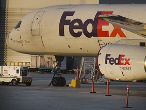 FILE PHOTO: A Federal Express plane is parked at Toronto Pearson International Airport on Feb. 3, 2020.