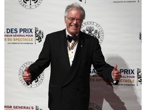 Andrew Dawes, recipient of the 2013 Lifetime Artistic Achievement (Classical Music),  gives the thumbs up as he arrives at the 2013 Governor General's Performing Arts Awards Gala at the National Arts Centre in Ottawa, in 2013.