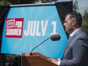 Prime Minister Jason Kenny announces plans for Alberta's summer openings on June 18, 2021.