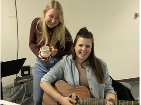 Home for the Holidays, written by Cayley Wreggitt, left, and Alixandra Cowman. Playing at Lunchbox Theatres