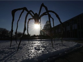 The sculpture "Maman" looms over the plaza outside the National Gallery of Canada.