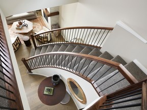 The stairs in the Robson show home by Brookfield Residential in Livingston.