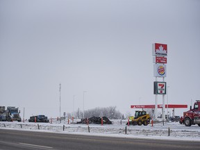 Pictured is the aftermath of a fatal collision involving more than a dozen vehicles near Crossfield on Wednesday, December 28, 2022.