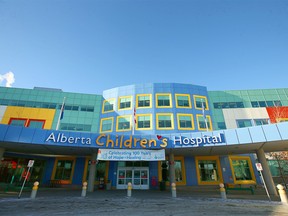 Outside the main entrance of the Alberta Children's Hospital in Calgary on Sunday, December 4, 2022.