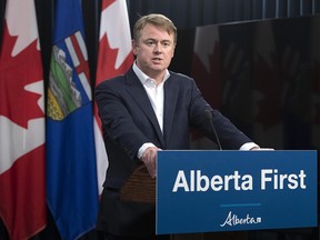 Minister of Justice Tyler Shandro during a news conference in Edmonton on Thursday, December 15, 2022.