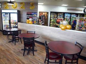 The dining area of ​​the 7-Eleven at 3455 Douglasdale Blvd.  SE seats 12. Dean Pilling/Postmedia