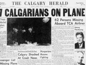 On this day in history in 1956, a Trans-Canada Airlines plane crashed on Mount Sclesse, near Hope, B.C. The 62 victims included five CFL players returning from the league's All-Star Game in Vancouver — Calvin Jones of the Winnipeg Blue Bombers, and four Saskatchewan Roughriders — Mel Becket, Mario DeMarco, Ray Syrnyk and Gordon Sturtridge. The wreckage was found the following May.