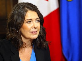 Alberta Premier Danielle Smith gives her year-end interview at the McDougall Centre in Calgary on Friday, December 16, 2022.