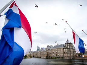 Dutch flags at The Hague.