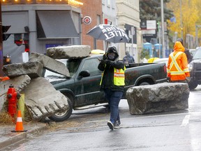 Crews prepare for a shoot on 1st Street and 12th Avenue SW on October 23, 2021.