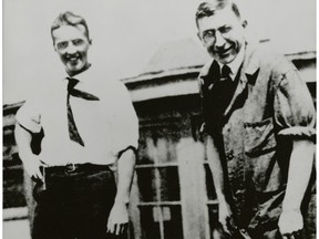 Finding something to celebrate in 2023 may provide challenging, but one achievement worth marking is the 100th anniversary of Charles Best (left) and Frederick Banting (right) receiving the Nobel Prize for Medicine for their creation of insulin. Postmedia file photo, courtesy Eli Lily and Co.