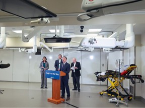 Health Minister Jason Copping answers questions at the Cal Wenzel Precision Health building next to Foothills Hospital on Wednesday, Dec. 21, 2022.