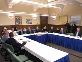 A meeting of a new task force to help tackle homelessness and public safety in Calgary. Friday, December 16, 2022.