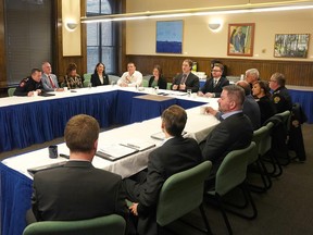 A meeting of a new task force to help tackle homelessness and public safety in Calgary. Friday, December 16, 2022.