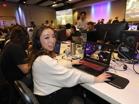 Amy Xia competes in the first Calgary eSports League event at Telus Spark on Jan. 15, 2019.