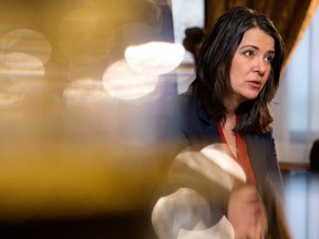 Alberta Premier Danielle Smith speaks to Postmedia during a year-end interview in her office at the Alberta Legislature, in Edmonton, Wednesday, Dec. 14, 2022. Photo By David Bloom