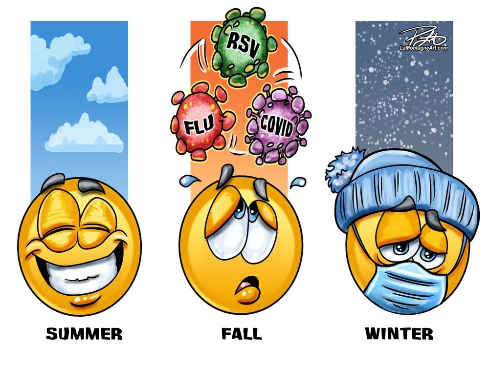 influenza transmission cartoon