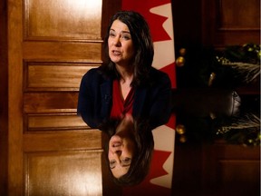 Alberta Premier Danielle Smith speaks to Postmedia during a year-end interview in her office at the Alberta Legislature in Edmonton on December 14, 2022.