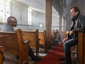 Charles Andrew Payne and Kevin Sorbo in a scene from the film Left Behind: Rise of the Antichrist.