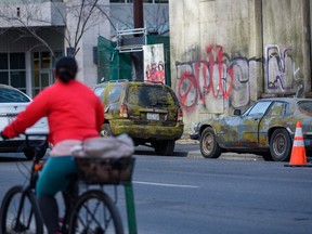 Parts of downtown Calgary were converted into an apocalyptic scene as the HBO series Last of Us was being filmed on Thursday, April 7, 2022.