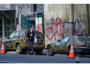 Parts of downtown Calgary were transformed into an apocalyptic scene as the HBO series Last of Us filmed on Thursday, April 7, 2022.
