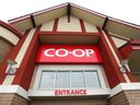The Beddington Co-op location in northeast Calgary is featured on Wednesday, January 25, 2023.  The company is closing two grocery stores, but some services, such as the gas bar, liquor and marijuana outlets at some locations will remain open.
