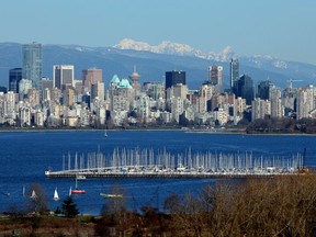 A general view of the Vancouver skyline across English Bay March 10, 2009 in Vancouver, Canada.
