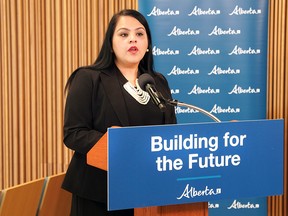 Alberta Minister of Trade, Immigration and Multiculturalism Rajan Sawhney announces changes to the Alberta Advantage Immigration Program at a press conference held at the  Calgary Public Library on Wednesday, January 18, 2023.